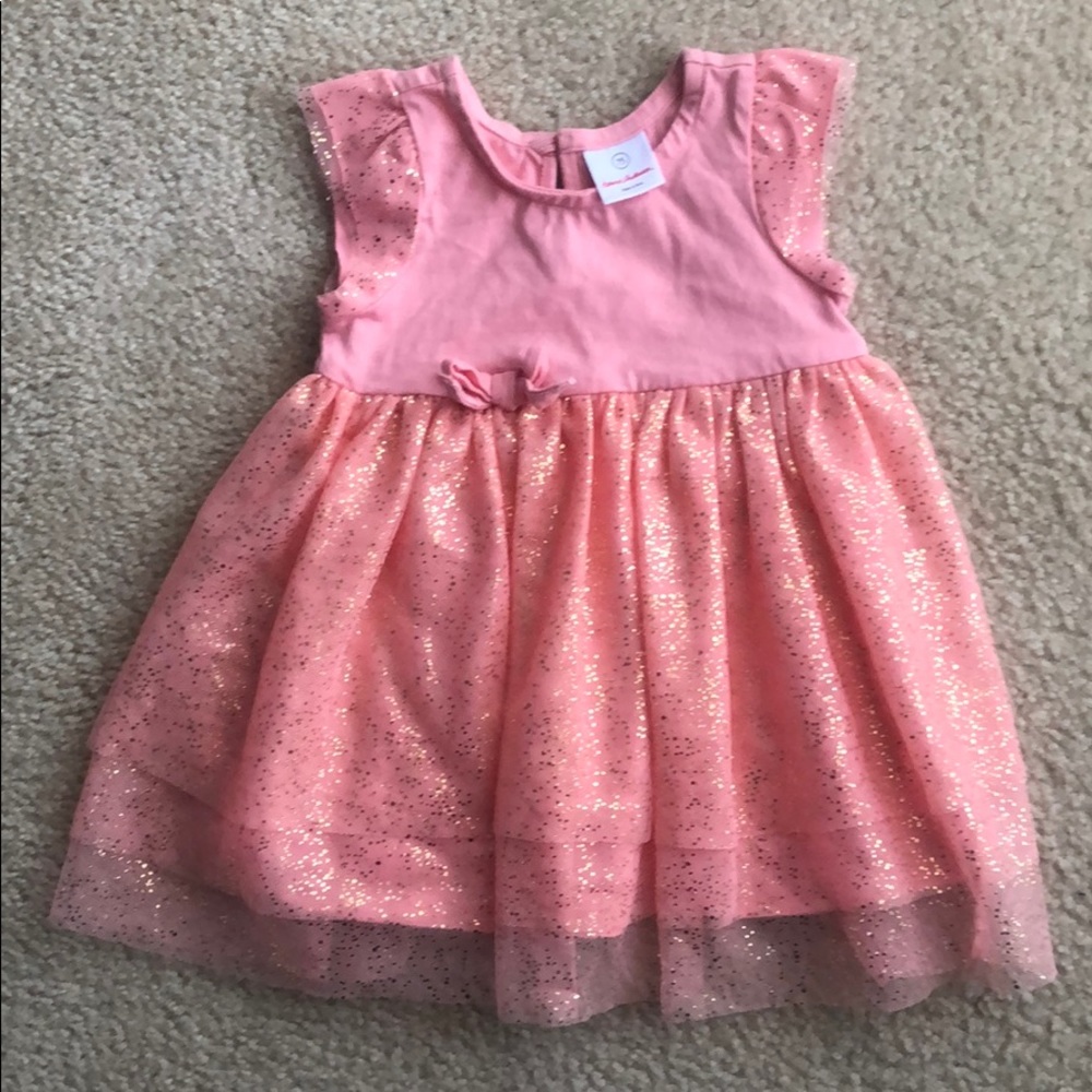 Hanna Andersson pink gold-flecked tulle dress